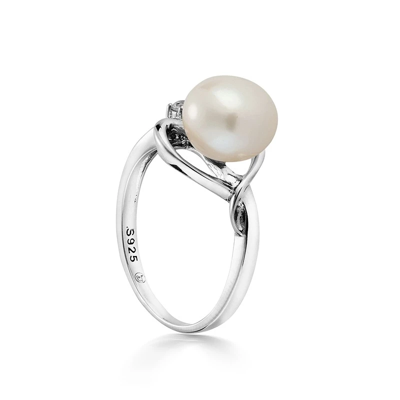 Сребърен пръстен с бяла перла SH0040R6 Swan Pearls